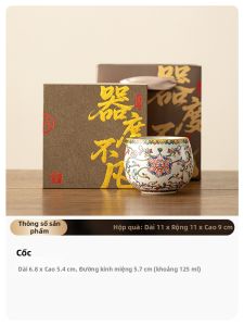 TANGFENG | Tách Trà Cá Nhân Mạ Men Hoa Peony