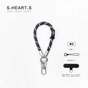 High Quality 8mm Outdoor Anti-Fall Mobile Phone Lanyard Handheld Keychain Wristband Shearts Alloy Nylon Woven Material