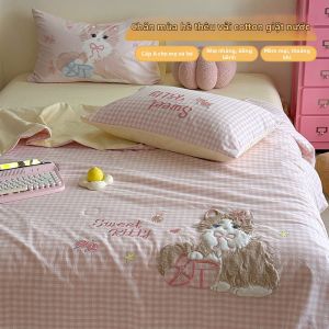 BEIPIN | Chăn Mỏng Hè Thiết Kế Mèo Đáng Yêu A-Class Cotton Đã Rửa