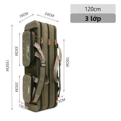 Túi Đựng Cần Câu Đa Năng 80-130CM 2/3/4 Lớp Chất Liệu Oxford 1680D Đựng Cần Câu Cuộn Dây Và Phụ Kiện Câu Cá