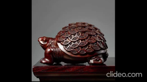 Wooden Ornament (Ebony) Lucky Money Turtle L20cm X W12cm X H11cm (Selected)