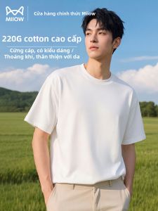 MiiOW | Áo Thun Nam Cotton Trắng Đơn Sắc