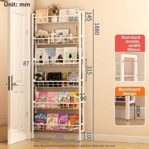Ultra-thin Narrow-gap Wall-mount Bookshelf Steel