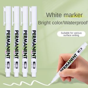 【Free Shipping】1.0/3.0mm White Marker Pens set Oily Waterproof White Gel Pen DIY Graffiti Sketching Marker Stationery Writing School Supplies
