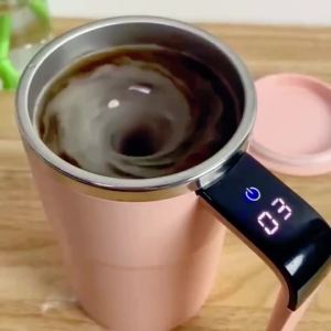 HOMEFISH Automatic Stirring Cup Rechargeable Portable Coffee Electric Stirring Stainless Steel Mixer Rotating Magnetic