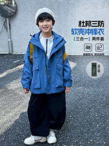 Three-in-One Mens down Jacket Breathable Waterproof Outdoor Winter Clothes for Children Ages 3-14 Standard Fit Chinese Brand