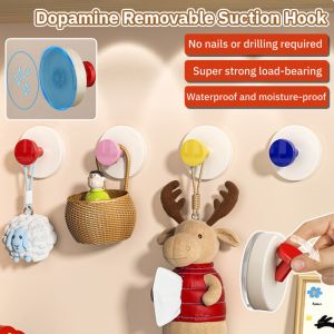 Dopamine Suction Cup Hook Clip Punch-Free Strong Load-Bearing Hanging Holder Detachable Wall Mounted Hanger