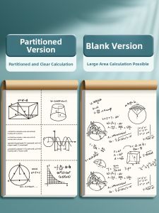 MONLEYTA | Math Calculation Blank Draft Paper Student Specialized High School College Entrance Exam B5 Size Divided Area For Junior High School
