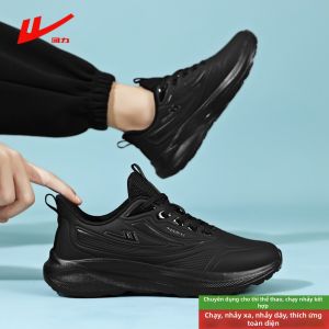 Warrior | Winter Autumn New Large Size Black Leather Childrens Running Shoes