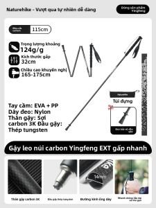 NatureHike | Gậy Đèn Phượt Chuyên Nghiệp Siêu Nhẹ Gập 4 Đoạn