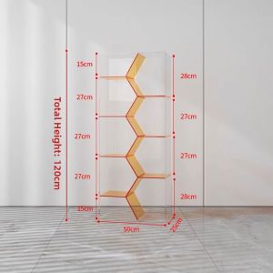 Elegant Transparent Real Wood Bookcase Storage