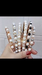 Bando Mutiara URSULA Wanita Korean Style Bandana Alloy Permata Besar Rhinestone Headband BMCP001