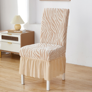 Dining Chair Cover Skirted Stretch Jacquard Thick Fabric Slipcover Banquet Home Washable