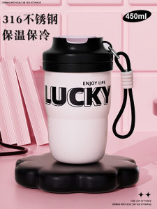 แก้วกาแฟสแตนเลส แก้วดื่มน้ำแบบพกพาสำหรับผู้หญิง ดีไซน์เรียบง่าย ดูดซับรูปแบบใหม่ แก้วดื่มแบบอุ่น