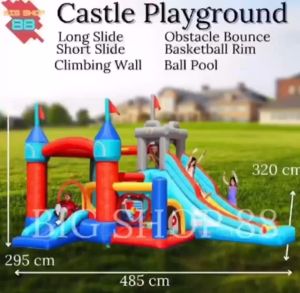 Rumah istana balon inflatable toys bouncy castle mainan balon anak perosotan anak
