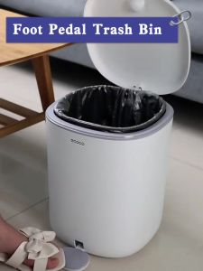 Trash Bin with Foot Pedal 7L 11L Large Capacity Garbage Bag Storage inside Double Layer Trash Can (ECOCO by renemos)