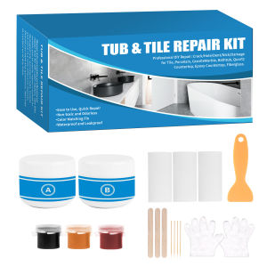 Tub Repair Kit White Tub Chip and Bathtub Repair Kit for Enamel Fiberglass Acrylic Porcelain Patch and Repairs Chips Crack Scratches Rust Holes on Tubs Toilet Sink Shower Tray in Bathroom
