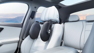 Three-axis linkage dual-hook multi-functional car headrest memory foam side-sleeping headrest car neck protector sleeping headrest 45D Memory Foam