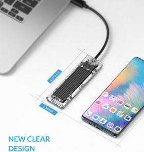 ORICO M2 SSD Case NVME SSD Enclosure M.2 to USB Type C Transparent Hard Drive Enclosure for NVME PCIE NGFF SATA M/B Key SSD Disk