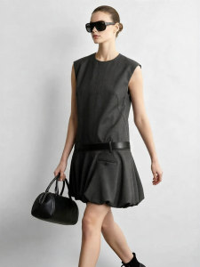 AMII | Flower-Bud Hem Sleeveless Low-Waist Dress