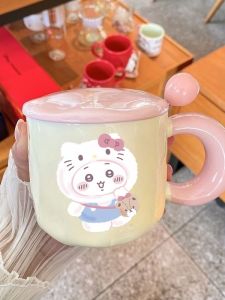 Cốc Thủy Tinh Sứ Macaron Màu Sắc Cốc Nước Có Nắp Cho Bạn Gái Quà Tặng Sinh Nhật Trang Trí Nhà Bếp Đồ Dùng Ăn Uống