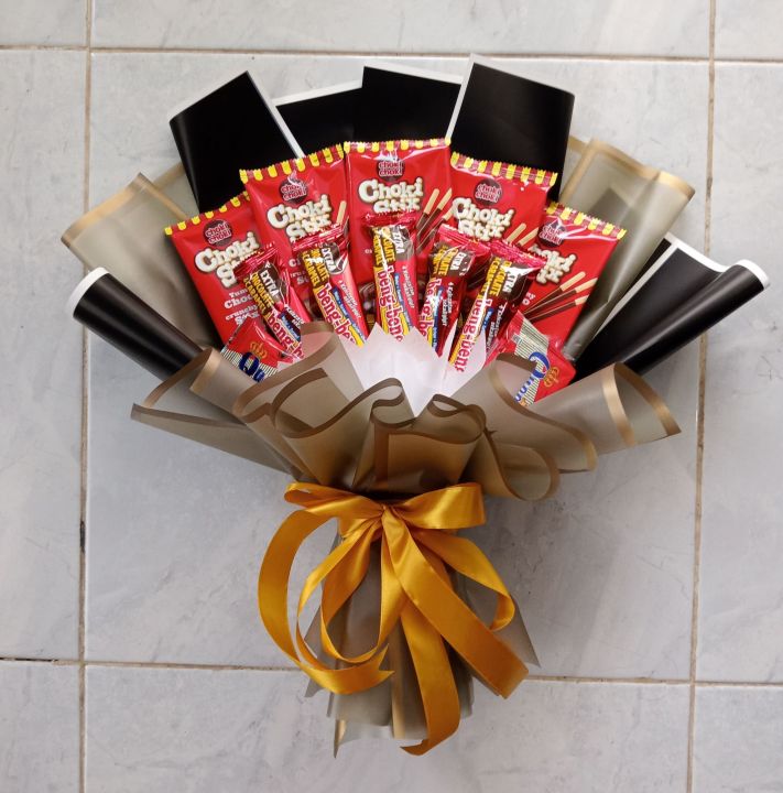 Buket snack murah cantik / buket makanan untuk wisuda cewek cowok / buket makanan kado ulang tahun