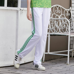 Summer Thin Quick-Drying Dream Team Sports Pants Spring & Fall Men and Women Same Style Fitness Exercise White Three Bars