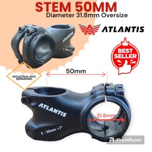 ( 31.8x50mm ATLNTS ) Stem Sepeda MTB Oversize 31.8 mm Lipat Gunung Stem Pendek Panjang 50mm 5cm Diameter 31.8mm 50 mm / 5cm Merk Atlantis