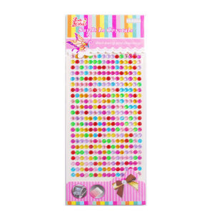 750pcs 3mm Acrylic Rhinestone Stickers Self-Adhesive Colorful Crystal Diamonds Bling for Kids DIY Crafts Phone & Car Decor