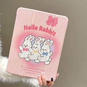 CrashStar 360° Rotating Stand Cute Cartoon Pink Rabbit Leather Shockproof Tablet Case For iPad Mini 6 iPad 9.7 5th 6th Air 3 4 5 iPad 10.2 7 8 9 10 Gen iPad Pro 11 12.9  inch 2022 2021 2020 Hard Full Cover iPad Cover Casing With Rotatable Holder Hot Sale