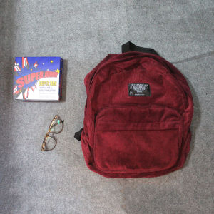 Túi Đeo Vai Đôi Nhung Đỏ Đơn Giản Thoải Mái Thiết Kế Ban Đầu Phong Cách Nhật Bản Túi Đựng Sách Túi Du Lịch Thường Ngày