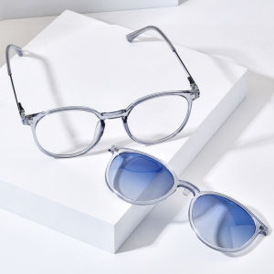 NIANZHEN TR90 mắt kính hợp kim khung người đàn ông Nam Châm Tròn Clip Kính mắt Gradient phân cực Kính mát phụ nữ siêu nhẹ Eyewear 2186