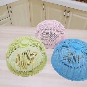 Plastic Food Cover Fly Resistant Round Mesh Cage Anti Mosquito Fly Food Cover Dish Protector Home Kitchen Gadgets