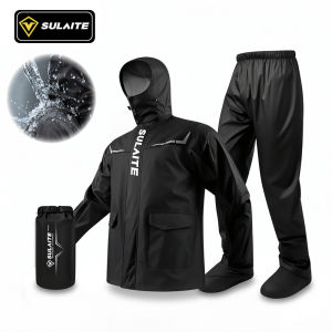 SULAITE Motorcycle Raincoat Set Waterproof Lightweight Packable Outdoor Camping Hiking Travel Rain Suit