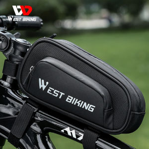 WEST BIKING Hard Shell EVA Bicycle Bag Front Tube Bag 1.5L Large Capacity Waterproof MTB Multifunctional Bag Bicycle Accessories