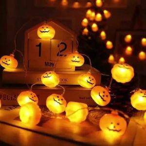 1PC 1.5M/3M Halloween LED Pumpkin Lantern String Battery Powered Used For Festivals Gatherings And Haunted House Decoration
