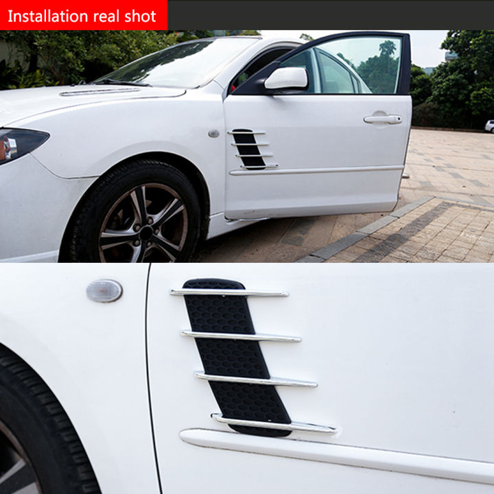 KAUSI Car Side Vent Hood，2 Pcs Car Side Vent Hood Decoration Air