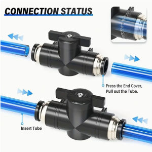 2PCS  BUC 4/6/8/10/12/14/16mm Pneumatic Push In Quick Joint Connector Hand Valve To Turn Switch Manual Ball Current Limiting