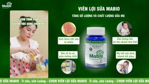 Viên uống lợi sữa Mabio giúp lợi sữa giảm nguy cơ tắc tuyến sữa hộp 60 viên Combo 3 Hộp