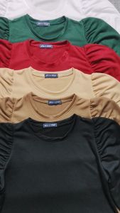 Puffy Shoulder Top Baju atasan Model Tangan Balon By auliashop