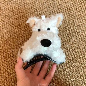 Cute West Highland Terrier Dog Hair Clip for Women Sweet Style Fabric Hair Accessories Side Clip Hair Card Photo Prop