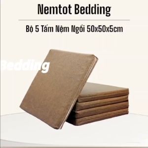[GIÁ SỐC] Bộ 5 Tấm Nệm Ngồi 50x50x5cm Vải Bố Nhập Khẩu Đức Cao Cấp Nệm Lót Ghế Ngồi Bệt Kiểu Nhật Nệm (Đệm) Ngồi Sofa Salon Ngồi Thiền Uống Trà_Nemtot Bedding
