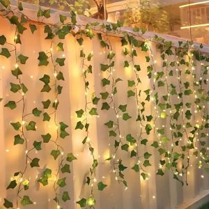 1PC 3M100LED USB Ivy Leaf Light String LED Curtain Light Suitable for Wall Curtain Birthday Wedding Party Decoration