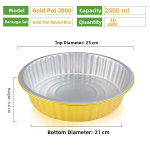 Golden Aluminum Foil Thickened Heat-Resistant Disposable Meal Box
