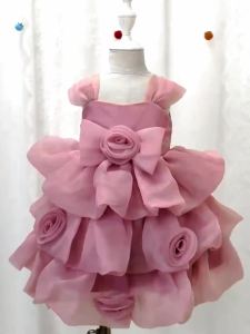 Toddler Layered Floral Dress For Girls Baby Girl Party Dresses Flower Kids Weeding Bridesmaid Princess Prom Gown Children Wear