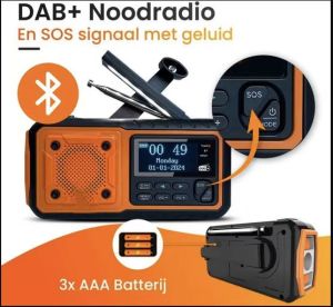 Crank Radio DAB+/DAB FM Emergency Radio with Crank Battery Solar Radio with Alarm Clock Hand Crank Blackout Emergency Equipment