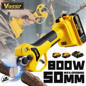 VIVSSO Brushless Electric Pruner Shear 30MM Cordless Fruit Tree Bonsai Pruning Electric Scissors For Dewalt 20v Battery Pins