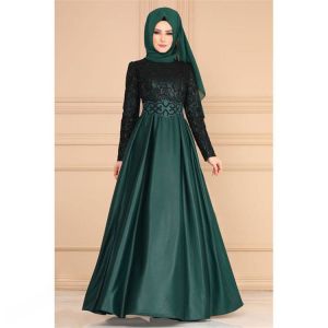 ชุดเดรสยาวทรงเอเอวสูงแขนยาวผ้าลูกไม้สไตล์ย้อนยุคสำหรับผู้หญิง ชุดราตรีแบบลำลอง ฤดูใบไม้ผลิ 2024 ชุดยาวคลุมเข่า