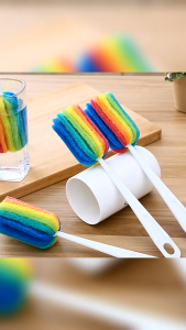 Encora Berus Span Pelangi Long Handle Bottle Cleaning Brush Rainbow Bottle Washing Brush Kitchen Washing Brush