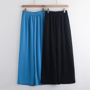 กางเกงขายาวทรงหลวมสไตล์เกาหลีเอวสูงสำหรับผู้หญิงในฤดูใบไม้ผลิและฤดูร้อน กางเกงขายาวทรงตรงบางๆ ทรงหลวมๆ สำหรับใส่ลำลอง